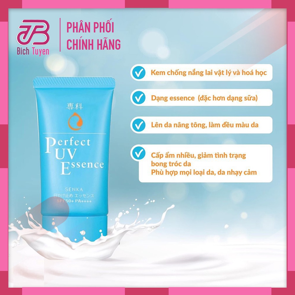Kem Chống Nắng Dạng Essence Senka Perfect UV Essence SPF50+ PA++++ 50g BT Cosmetic