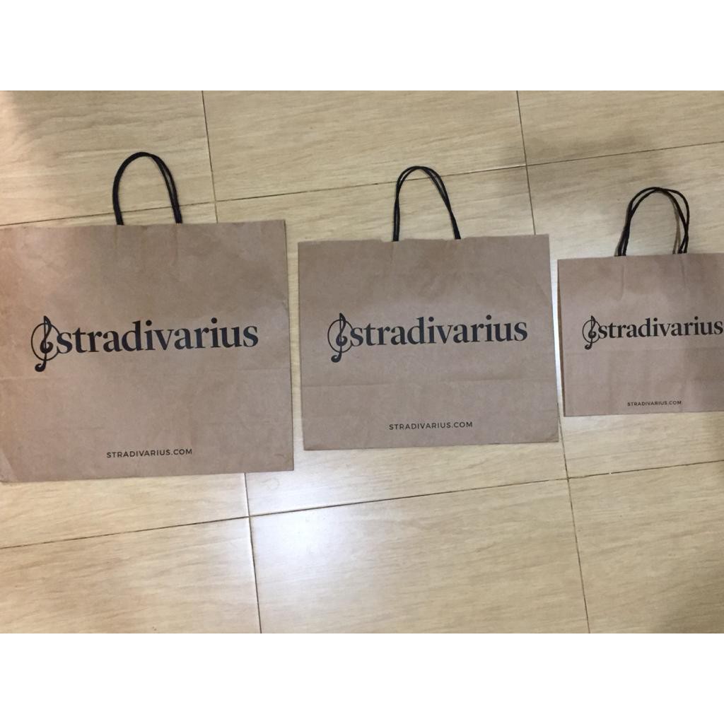 ZARA STRADIVARIUS Túi Giấy Đựng Đồ Thiết Kế Xinh Xắn Tiện Dụng