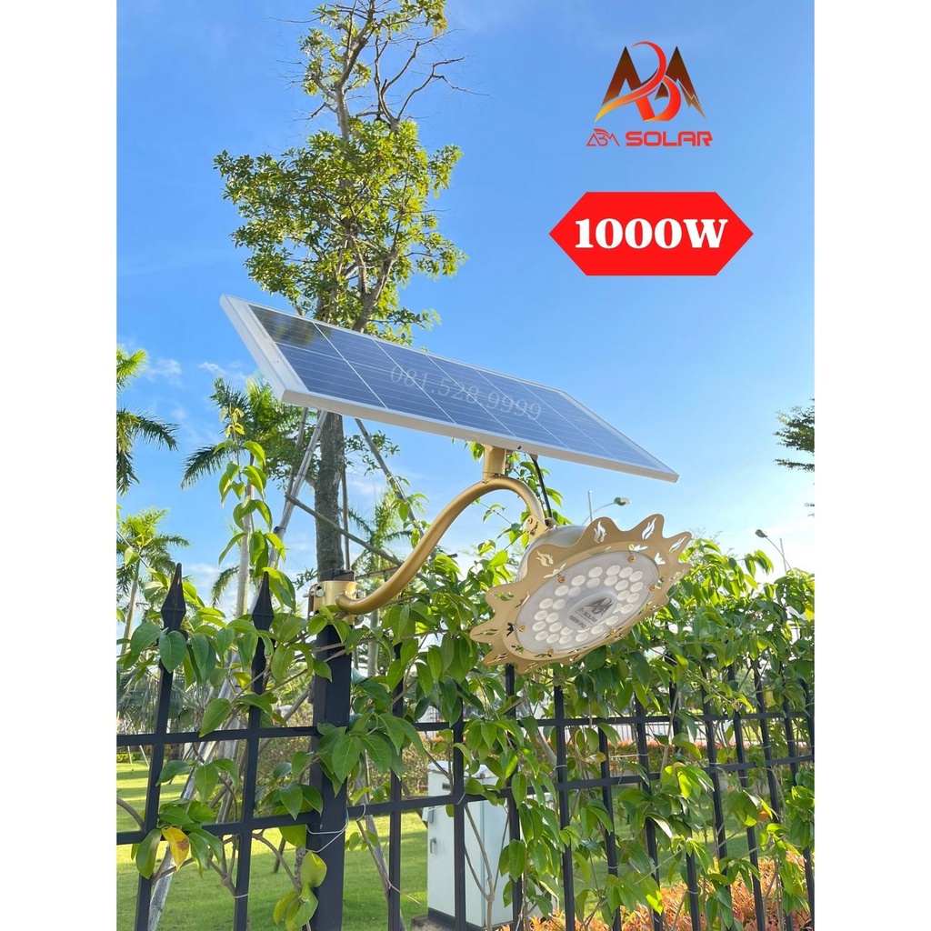 Đèn Hoa Năng Lượng Mặt Trời, Đèn Sân Vườn Hình Bông Hoa, Công Suất 1000w, Chuyển Đổi 3 Màu Led- ABM SOLAR