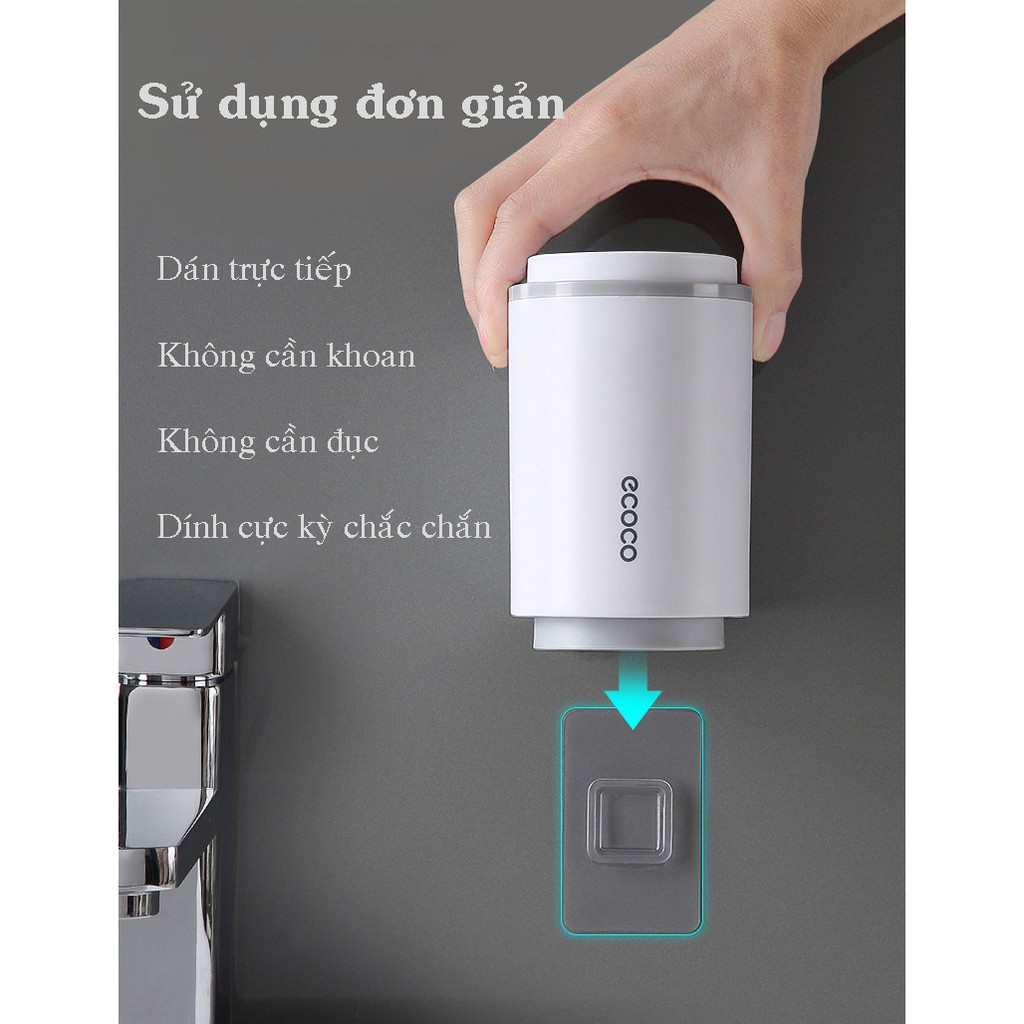 Giá Đựng Cốc Và Bàn Chải Đánh Răng ECOCO Dính Tường ( Tặng Kèm 2 Cốc ) - Gia Dụng SAPOO