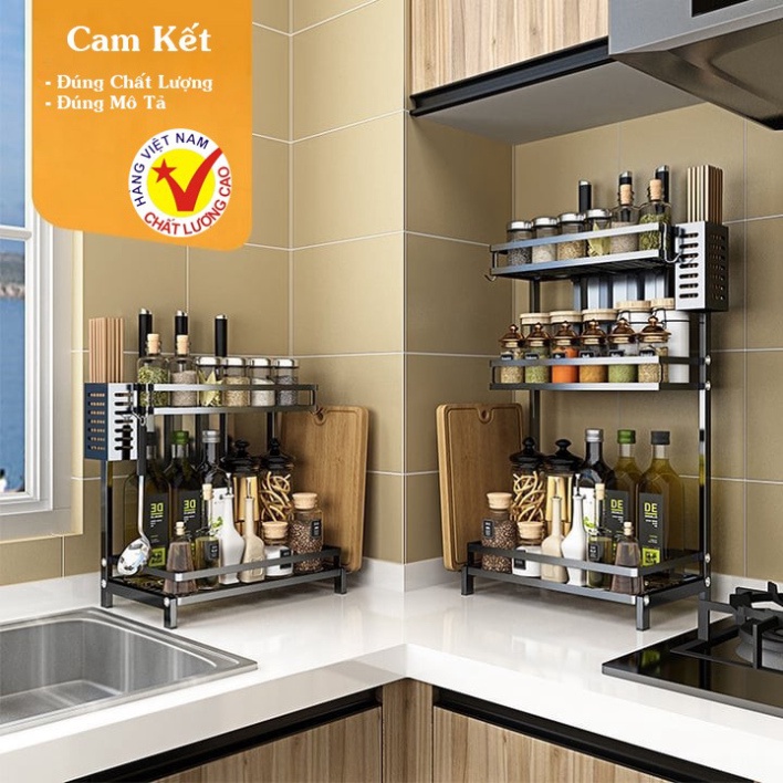 Kệ Đựng Gia Vị inox Cao Cấp 3 tầng đa năng.ĐTCA