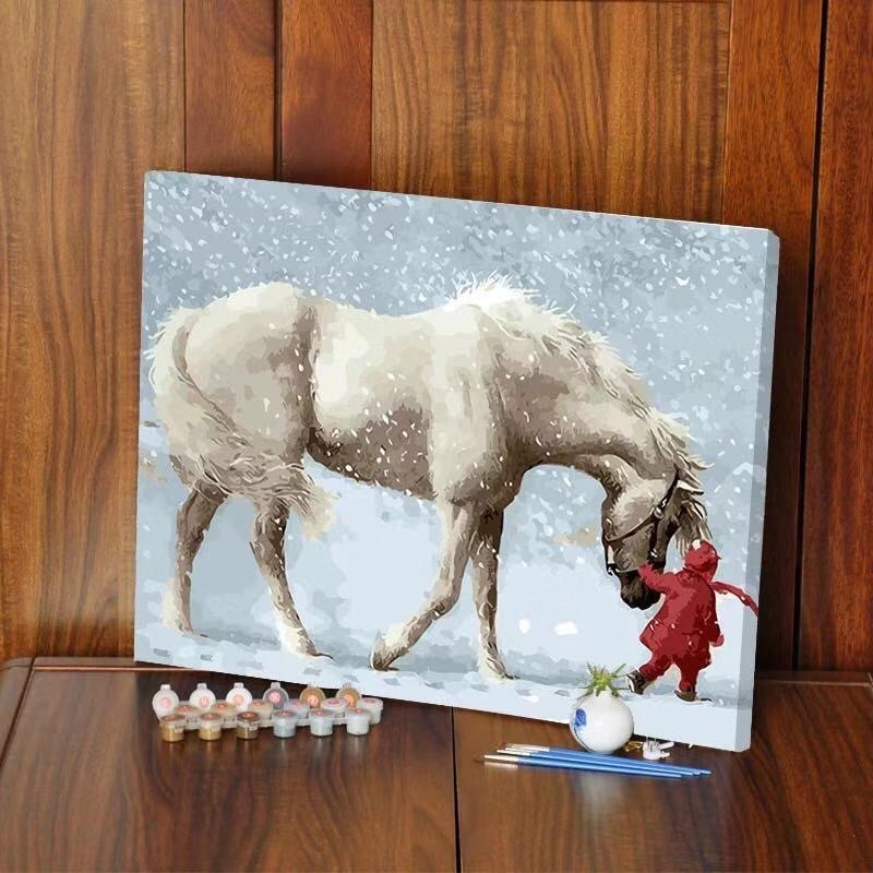 Tranh Sơn Dầu Tô Màu Số Hoá - MÃ ĐÁO THÀNH CÔNG - Có Khung, 03 Cọ Tô, Móc Treo