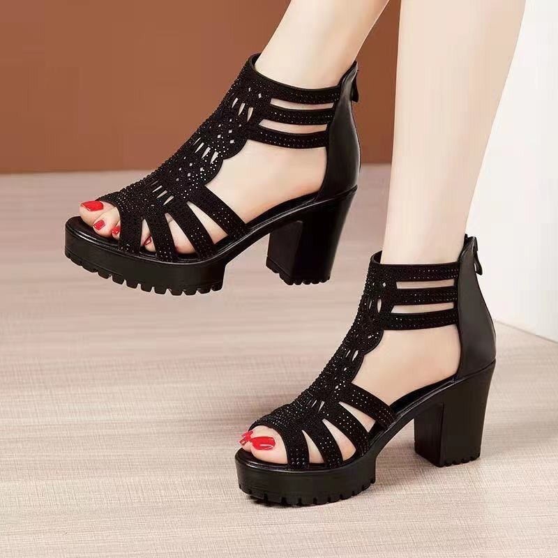 Giày Sandal Cao Gót Da Mềm Đế Dày Vừa Thời Trang Mùa Hè Dành Cho Nữ
