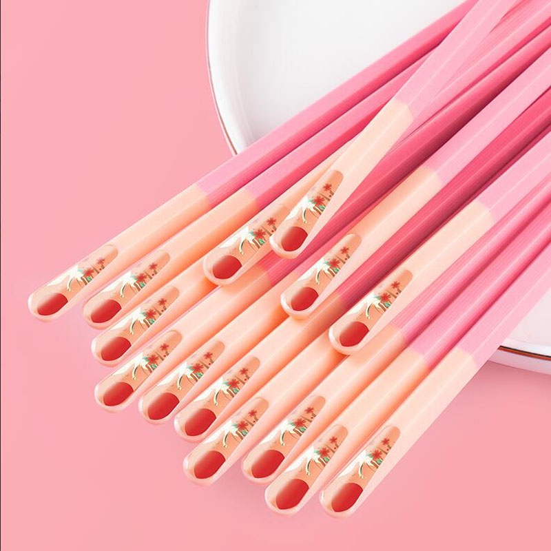 Đôi Đũa Màu Hồng Kháng Khuẩn Chịu Nhiệt Cao Chống Trượt Tiện Dụng Cho Nhà Bếp