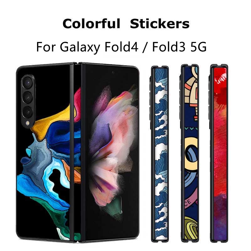 Ốp Điện Thoại Màu Nước 3D Nhiều Màu Sắc Cho SAMSUNG Galaxy Z Fold4 5G Back + Đề Can Dán Bản Lề Galaxy Z Fold3 / Fold2 5G