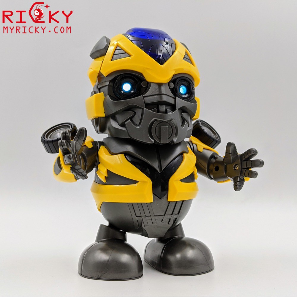 Đồ chơi ⚡️𝗙𝗥𝗘𝗘𝗦𝗛𝗜𝗣⚡️ Robot Bumble Bee người sắt nhảy múa vui nhộn có nhạc và đèn cho bé