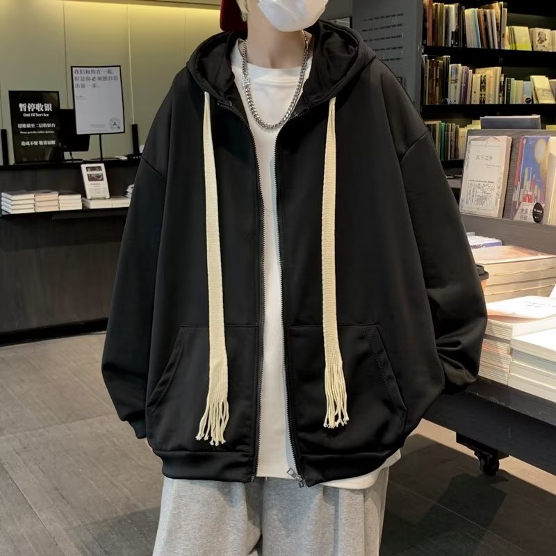 Áo hoodie nam tay dài dáng rộng có dây rút thời trang nam áo hoodie nam nữ có dây kéo đơn giản phong cách hàn quốc áo khoác có mũ unisex trơn form rộng bigsize cặp đôi