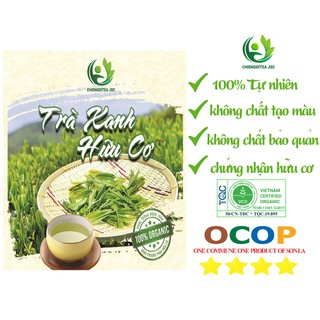 Trà xanh hữu cơ 100gram được làm từ búp tra nguyên chất, được giám sát từ khâu canh tác nông nghiệp tới sản xuất