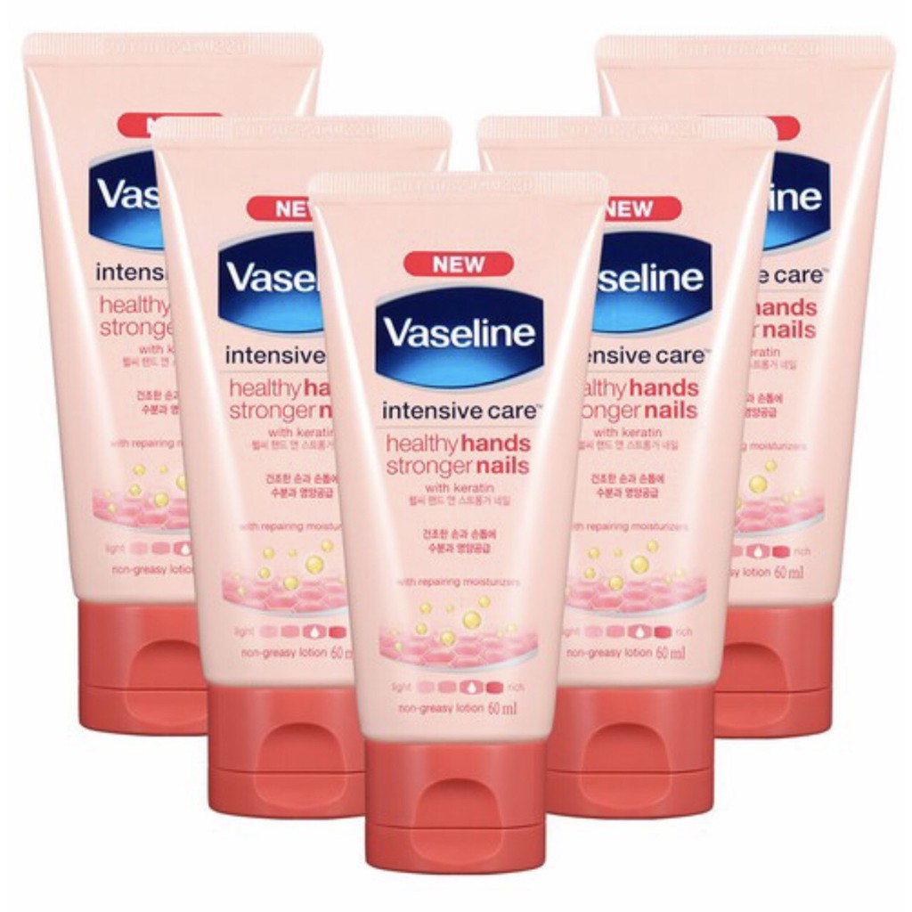 Kem dưỡng da tay và móng Vaseline Intensive Care Hồng chứa Keratin + Vaseline jelly Hàn quốc