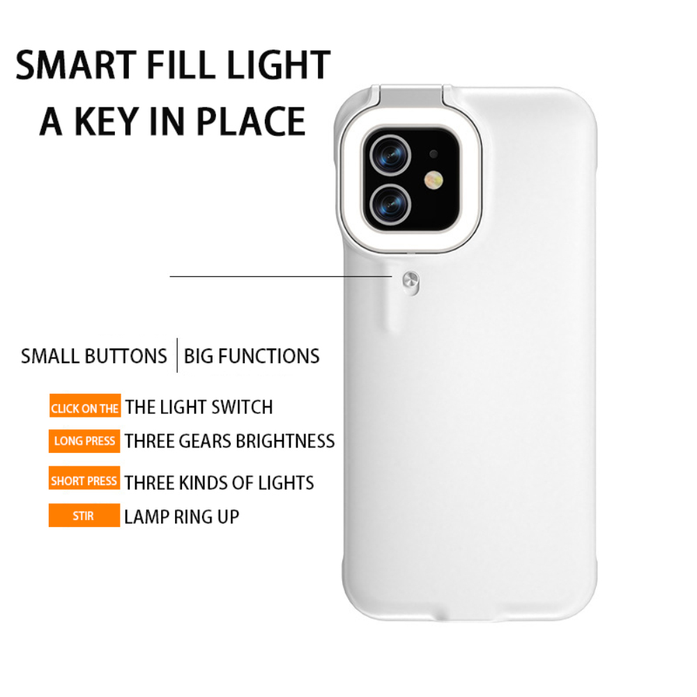 Ốp Điện Thoại Có Vòng Đèn Hỗ Trợ Chụp Ảnh Selfie Cho Iphone 12 Pro Max 11