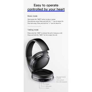 Tai nghe bluetooth trùm đầu baseus Encok D02
