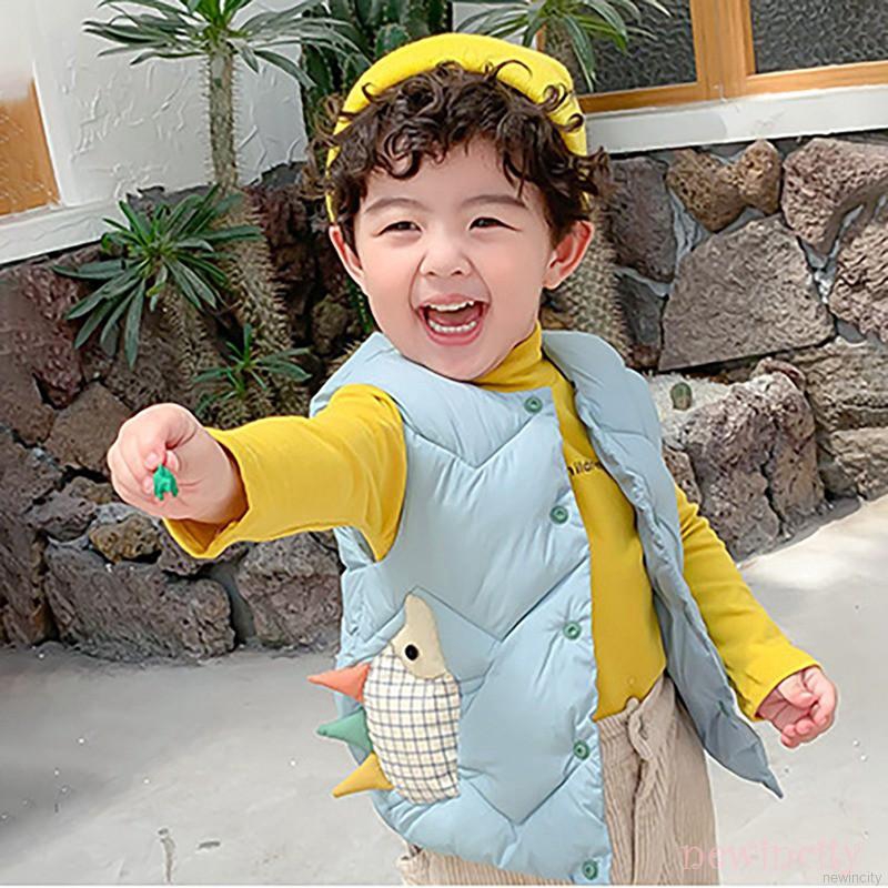 Áo khoác giữ ấm hoạ tiết hoạt hình phong cách Hàn Quốc cho bé