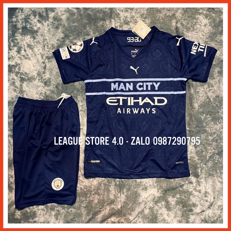 Bộ áo đá bóng đẹp MANCITY leaguestore4.0 ,bộ áo đá banh cao cấp dệt xịn thấm hút mồ hôi