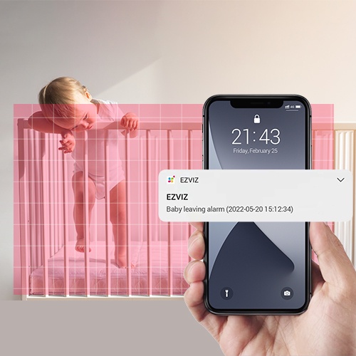 Camera trông trẻ không dây pin sạc ip wifi ezviz BM1 phát hiện tiếng khóc