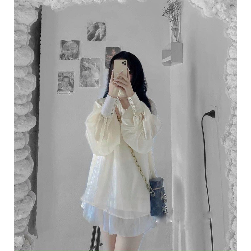 Áo Tơ Bánh Bèo Cổ Ngọc CEN FASHION