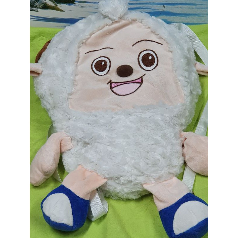 Gấu bông ba lô cừu lông xoắn hoa hồng