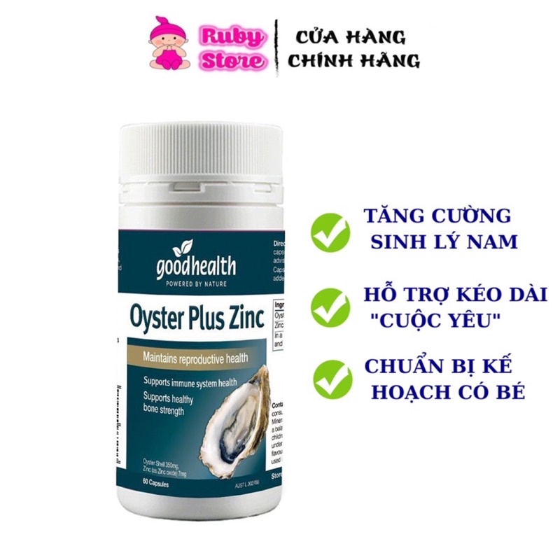 [Che tên] Tinh chất hào Úc tăng cường sinh lực đàn ông Goodhealth Oyster Plus