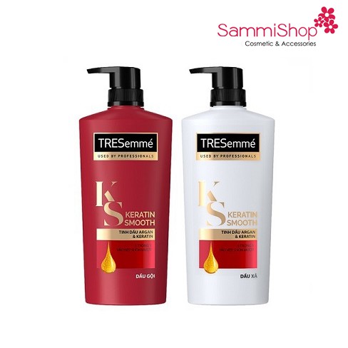 Dầu gội hoặc Dầu xả TRESEMME Keratin Smooth Tinh dầu Argan và Keratin vào nếp suôn mượt 620g