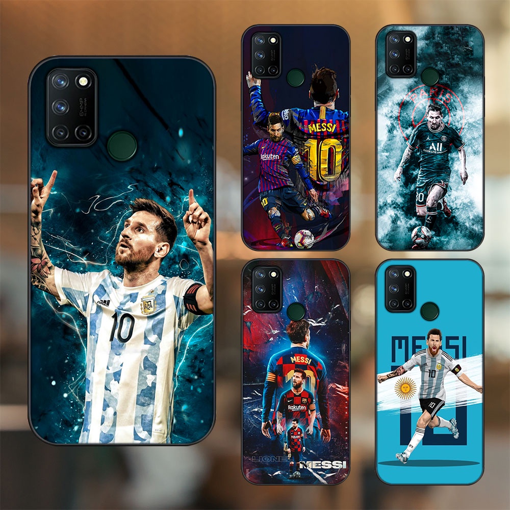 Ốp lưng Realme C17, 7i viền đen in hình Lionel Messi Barcelona PSG
