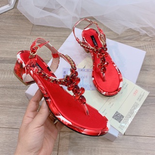 Sandal dolce d&g quai đá đế hoa fullbox