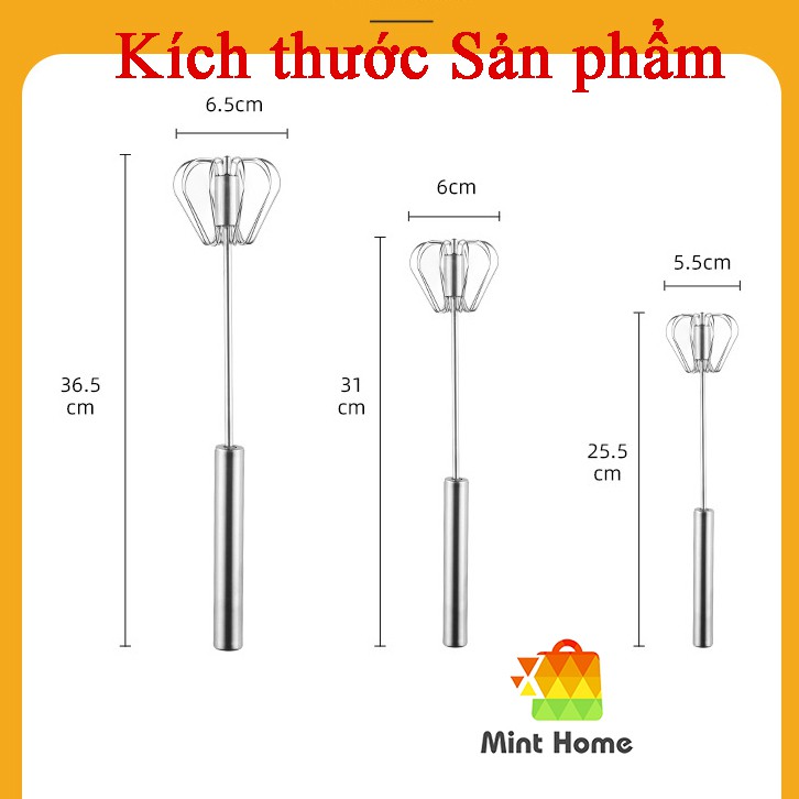 Máy đánh trứng cầm tay bán tự động thông minh, Cây phới lồng tròn đánh trứng thép không gỉ inox 304 có trục xoay