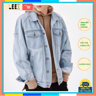 Áo khoác jean nam trơn màu nhạt siêu đẹp 100% chất lượng