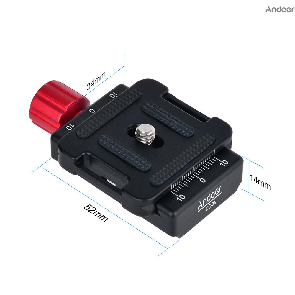 Đế Gắn Máy Ảnh Tháo Lắp Nhanh Andoer Dc-34 Ốc Vít 1 / 4 "Cho Arca-Swisss As Standard Qr