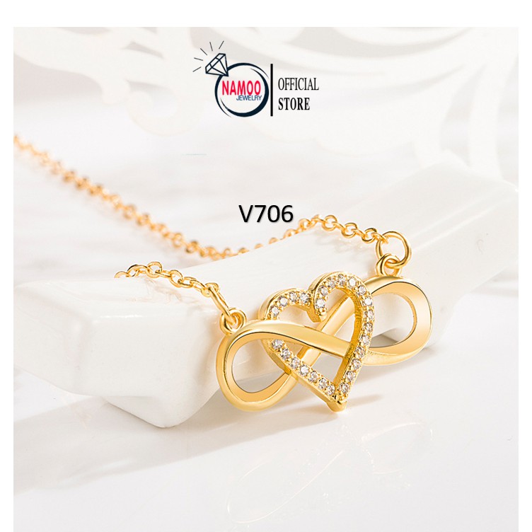 Dây chuyền Bạc Ý Nữ Mặt Liền Dây Cao Cấp V706 - NaMoo Jewelry