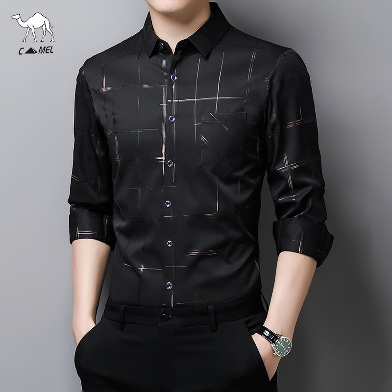 Áo Sơ Mi Dài Tay Họa Tiết Sọc Caro Thiết Kế Mới Cao Cấp Thời Trang Công Sở Cho Nam