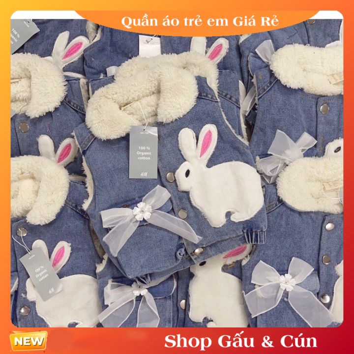 Áo gile cho bé chất bò lót lông thỏ cho bé gái siêu kute 10-22kg🥰