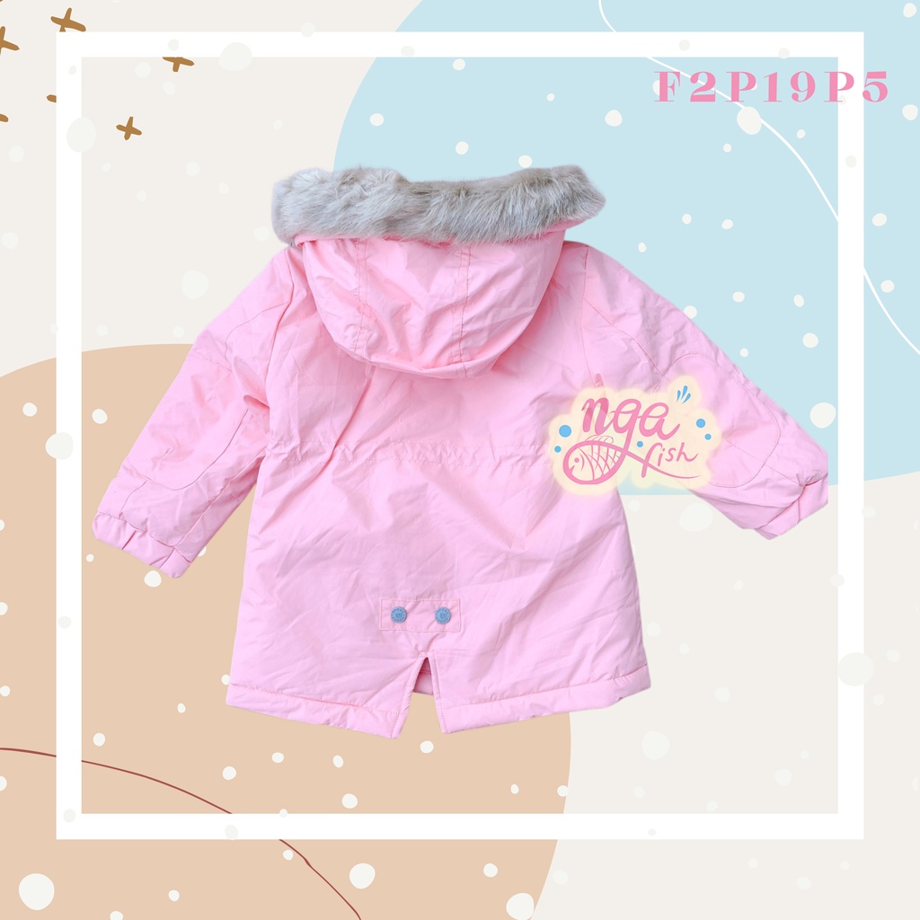 Áo khoác parka lót bông hồng Peppa đáng yêu Nga Fish F2p19P5