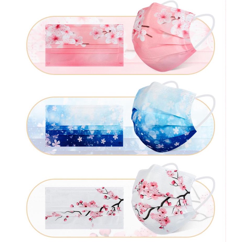 Khẩu Trang Ba Lớp Thoáng Khí Phong Cách Trung Hoa Dễ Thương