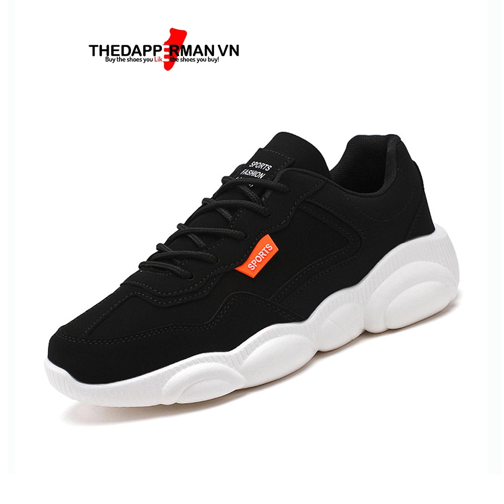 Giày thể thao sneaker nam THEDAPPERMAN XXD001 chất liệu da, đế cao su nhiệt dẻo, êm chân, chống trơn trượt, màu đen