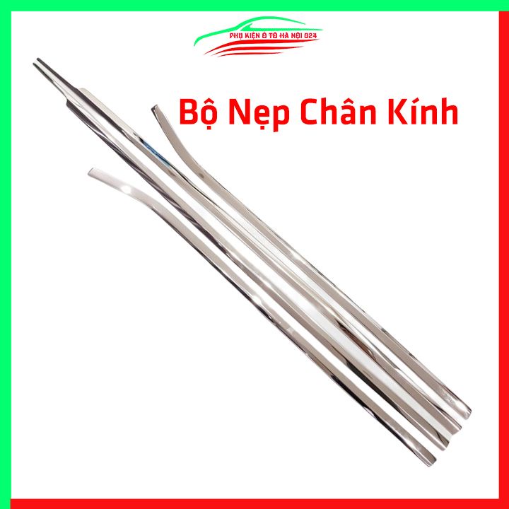 Bộ nẹp viền chân kính cong kính Wigo Inox sáng bóng chuẩn form xe