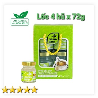 🔥Nước yến sào chưng đường phèn (4 hủ x 72g) - Yến Green Bird