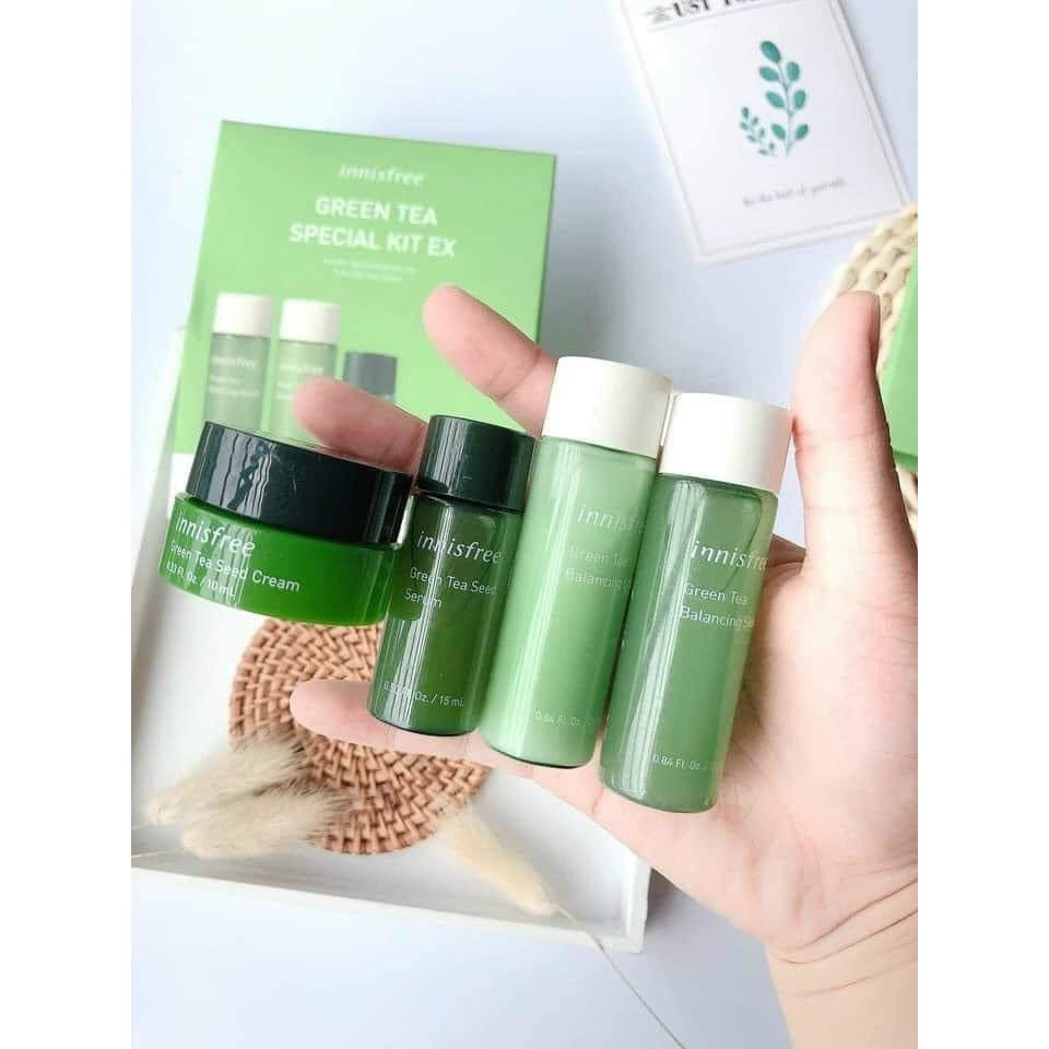 Bộ dưỡng da - Bộ Kit Innisfree Trà xanh Grean tea Special Kit EX Hàn Quốc 4 món Mẫu Mới