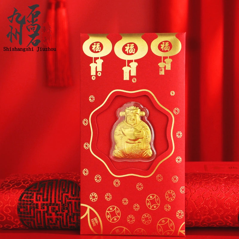 Bao lì xì thần tài, lixi may mắn mạ vàng hồng kông Tết 2022