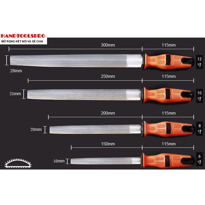 Giũa mo 6" 8" 10" 12" Asaki AK-3745