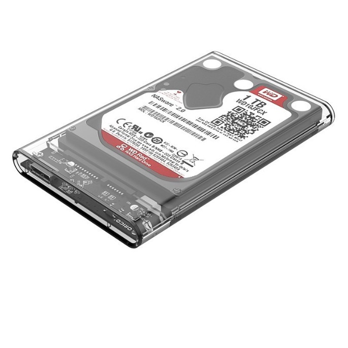Hộp di động đựng ổ cứng - HDD box 2.5 ,usb 3.0 trong suốt . Box di động WD_cho HDD SSD chuẩn sata 2.5 Usb 3.0 ECOBA