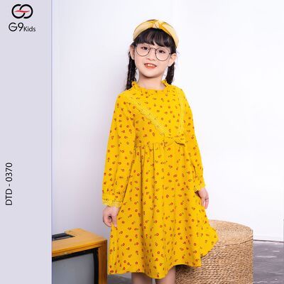 Đầm tay dài  0370 G9moza với chất liệu Kate tạo phong cách Đến trường, đi chơi Xinh xắn, đáng yêu