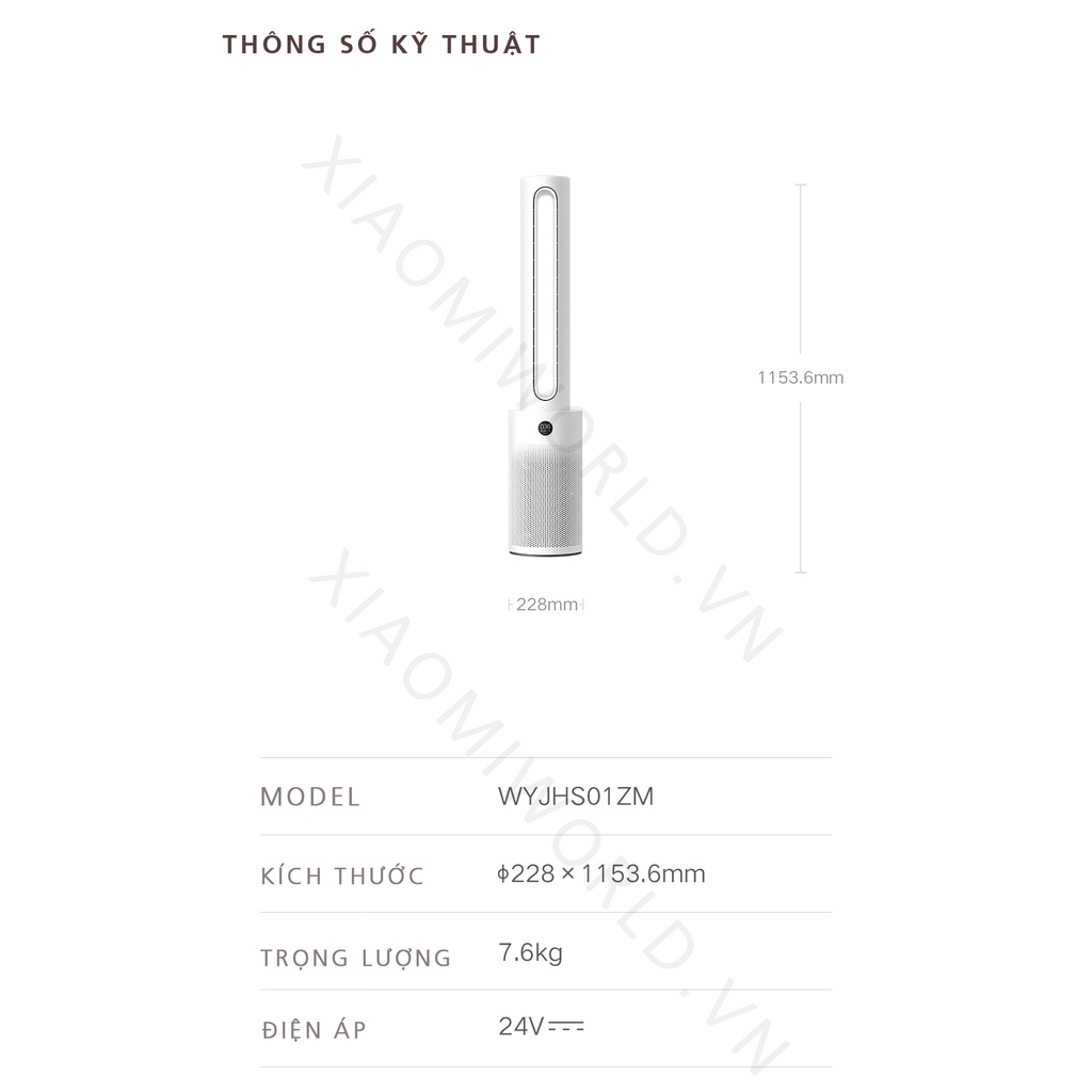 Quạt Không Cánh Xiaomi Kèm Lọc Không Khí Xiaomi Mijia Newmodel