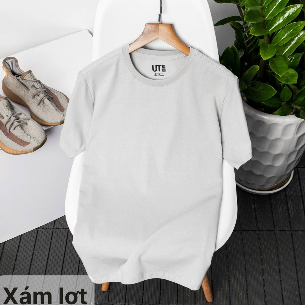 Áo thun cổ tròn uni trơn basic cotton 100%