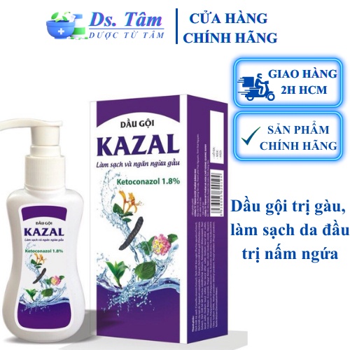 KAZAL dầu gội làm sạch và ngăn ngừa gầu chai 100ml