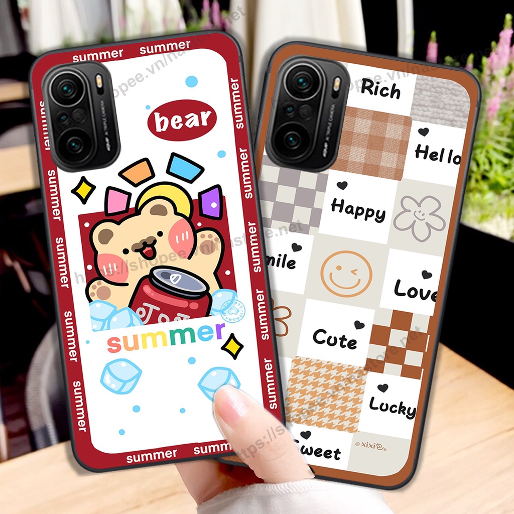 Ốp lưng Xiaomi Redmi K40 / K40 Pro / K40 Gaming / POCO F3 trái tim gấu cực đẹp cute siêu rẻ