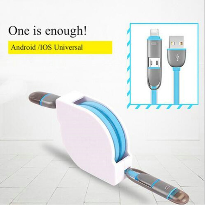 Cáp Sạc / Chuyển Dữ Liệu 2 Trong 1 Cổng Micro Usb Cho Iphone Android