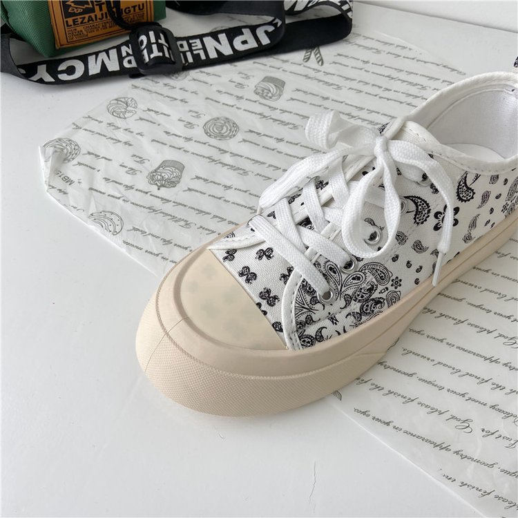 Fashionable Ulzzang Print Wedges Canvas Shoes Sneaker Women Shoes