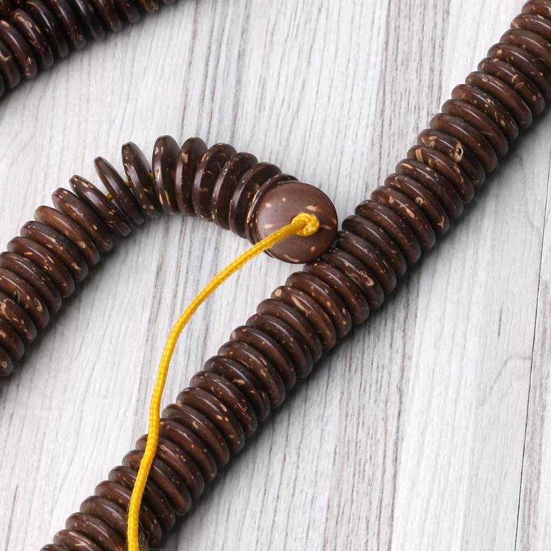 Set 110 Hạt Xâu Chuỗi 3mm Màu Nâu Bằng Vỏ Dừa Dùng Làm Đồ Trang Sức DIY