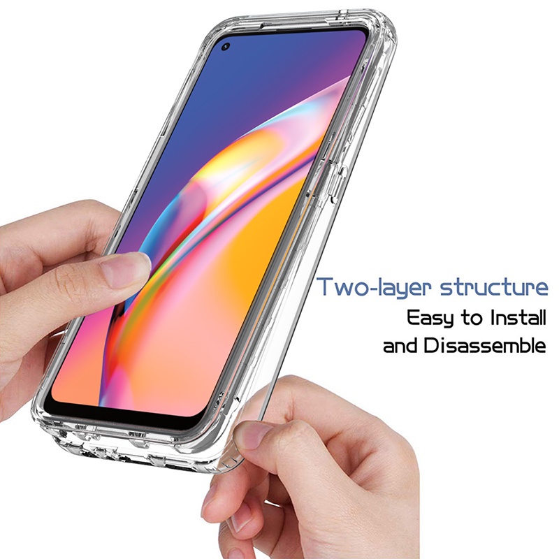 Ốp Điện Thoại Trong Suốt Chống Sốc Màu Gradient Cho OPPO Reno 5 Lite / 6 Lite / 7 Lite / 4 Lite / 8 Lite 5G
