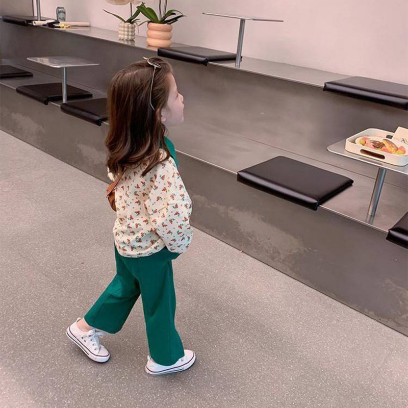 Set Áo Nỉ Dài Tay Cổ Tròn + Quần Dài Thời Trang Cho Bé Gái