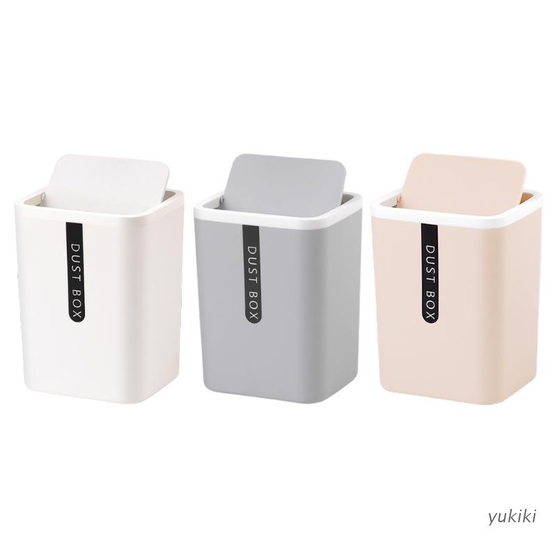 Thùng Rác Nhựa Mini Có Nắp Đậy Để Bàn Trang Trí Nhà Cửa / Văn Phòng